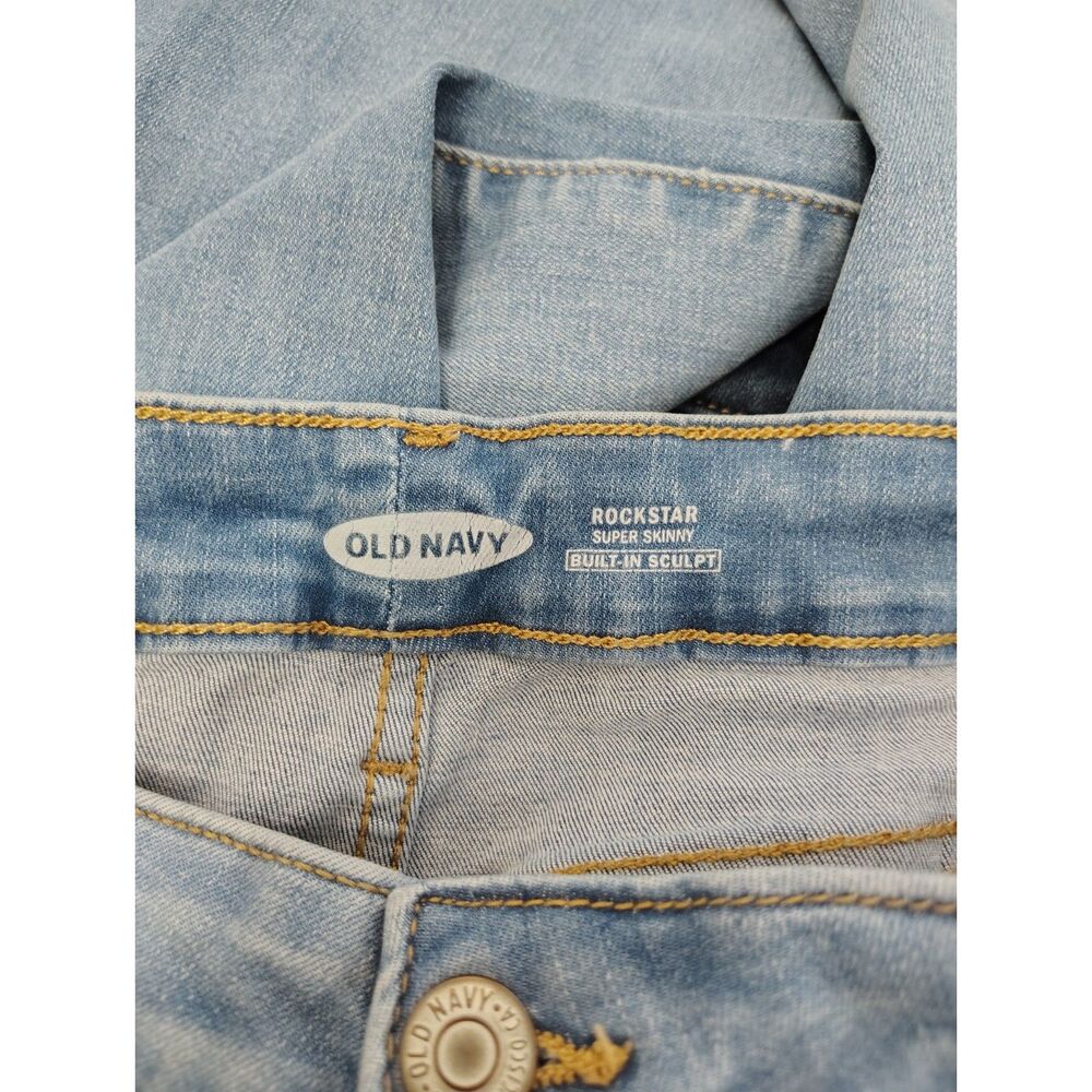 Old Navy Rockstar Super Skinny Built-In Sculpt Light Wash Jeans Women's 12 - Picture 5 of 6